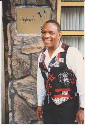 Lonnie Youngblood at one of our interview sessions in 1996, outside the landmark Harlem destination Sylvia's.