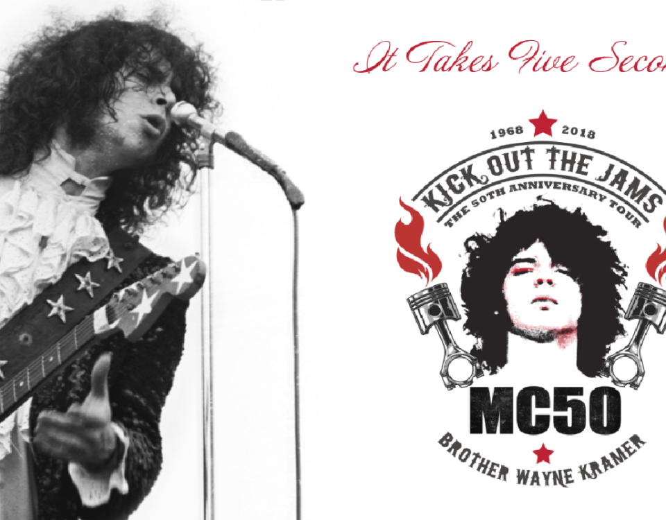 Wayne Kramer, still casting sparks 50 years after he founded the MC5 in Detroit, toured in 2018 with a band made up of members of Soundgarden, Fugazi, Faith No More, and Zen Guerrilla.