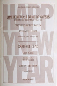 Bill Graham’s Fillmore East program from the last week of 1969