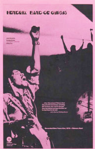 Band of Gypsys promotional poster single-color printing on uncoated paper stock.