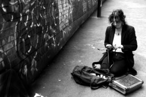 Pennie Smith at work in the streets...